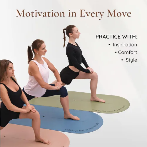 Miniatura 7 de Tapete de Yoga en forma de arco, goma de poliuretano ecológico, tapete de ejercicio antideslizante para Yoga, Pilates, entrenamiento en casa y Rosa
