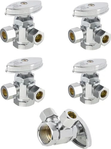 Miniatura 10 de EFIELD Válvula de parada angular de doble salida multigiro, entrada de tubo PEX-A de expansión de 1/2" F1960 x salida de compresión