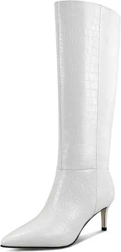 Miniatura 25 de wetkiss Botas altas hasta la rodilla para mujer, con tacón de gatito y diseño de punta puntiaguda, clásicas y sexys