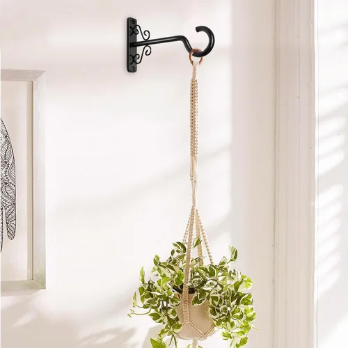 Miniatura 2 de BOLITE Colgadores de plantas, soportes colgantes de 6 pulgadas para plantas al aire libre o interior, ganchos de pared para colgar comederos