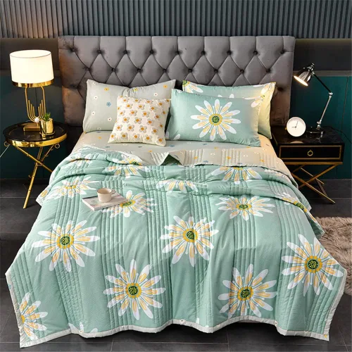 Miniatura 8 de Morbuy Edredón floral ligero de verano, colcha suave para cama King, Queen, Twin y matrimonial, colchas lavables, manta acolchada reversible
