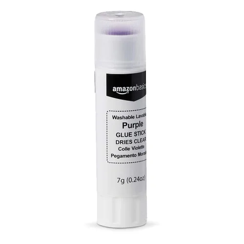 Miniatura 2 de Amazon Basics Pegamento escolar lavable morado, se seca transparente, barra de 0.24 onzas, paquete de 30
