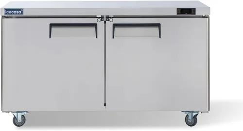 Miniatura 14 de ICECASA Refrigerador Comercial de Mostrador Bajo Encimera de 48" de Ancho, 2 Puertas de Acero Inoxidable con Enfriamiento por Ventilador, 13 Pies