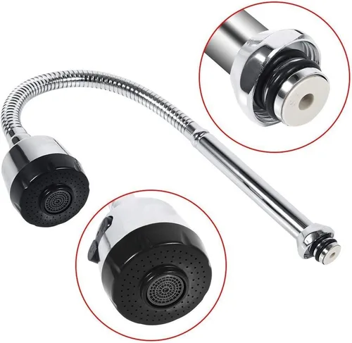 Miniatura 4 de Fdit Pulverizador de grifo giratorio de 360 grados 304 de acero inoxidable con boquilla giratoria para fregadero de cocina, pieza de repuesto
