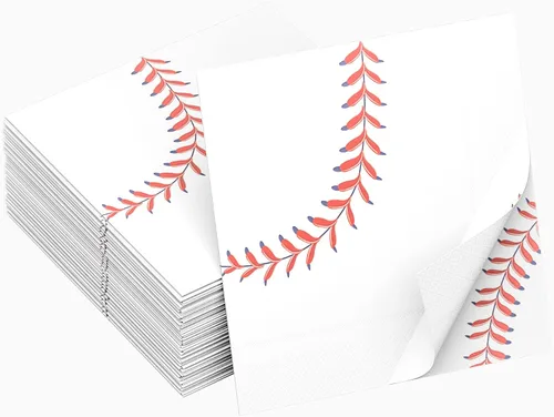 120 servilletas de béisbol de 6.5 pulgadas con patrón de béisbol con temática de béisbol para fiestas, fiestas deportivas, suministros de fiesta de