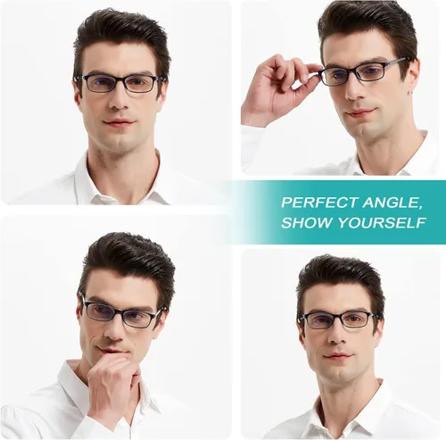 Miniatura 6 de EYEURL Paquete de 2 lentes de lectura con bloqueo de luz azul para mujeres y hombres, lentes de lectura para computadora + aumento de 1.0, anteojos