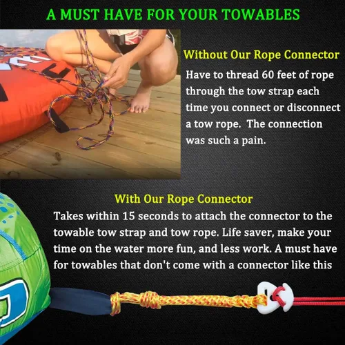 Miniatura 4 de Conector rápido de cuerda remolcable remolcable de barco, tubo remolcable de agua para tubos, esquí, wake boarding con Seadoo, moto acuática