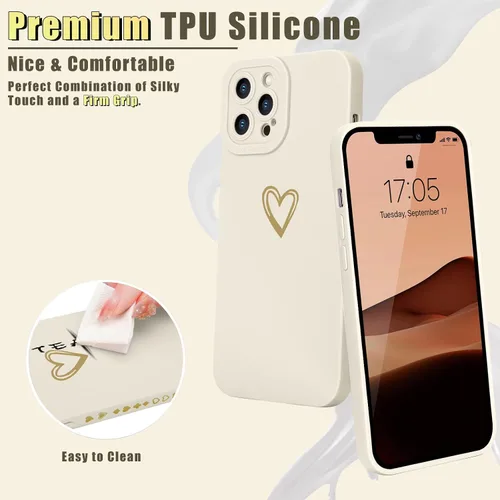 Miniatura 3 de Teageo Funda compatible con iPhone 12 Pro Max de 6.7 pulgadas para mujeres y niñas, bonito corazón de lujo