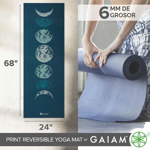 Miniatura 4 de Gaiam tapete de yoga prémium, estampado, extra grueso y antideslizante, de 15/64 pulgadas, para todo tipo de yoga, de pilates y de ejercicios