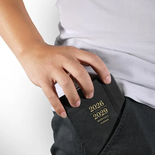 Miniatura 6 de Agenda mensual 2026-2029, planificador de 3 años con cubierta de piel sintética, julio de 2026 a diciembre de 2029, planificador de bolsillo pequeño