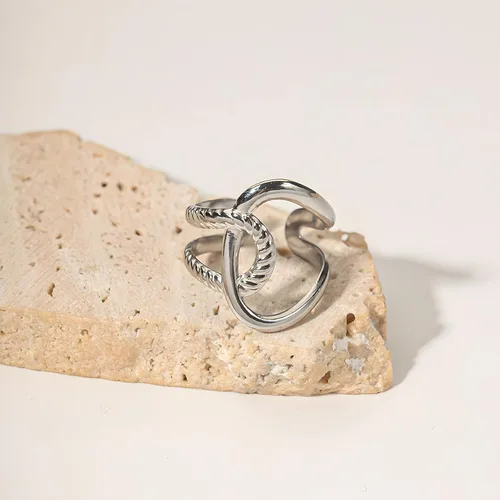 Miniatura 259 de Anillo de plata de ley 925, minimalista, ajustable, hecho a mano, para mujeres y niñas