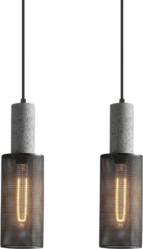 Miniatura 8 de Paquete de 1 lámpara colgante moderna con hormigón y pantalla de metal negro de 4 pulgadas, lámpara colgante industrial, iluminación de techo, isla
