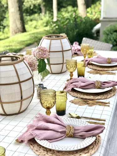 Miniatura 5 de Juego de 12 soportes tejidos de mimbre para mesa de comedor, decoración de Pascua, diseño de olas del océano