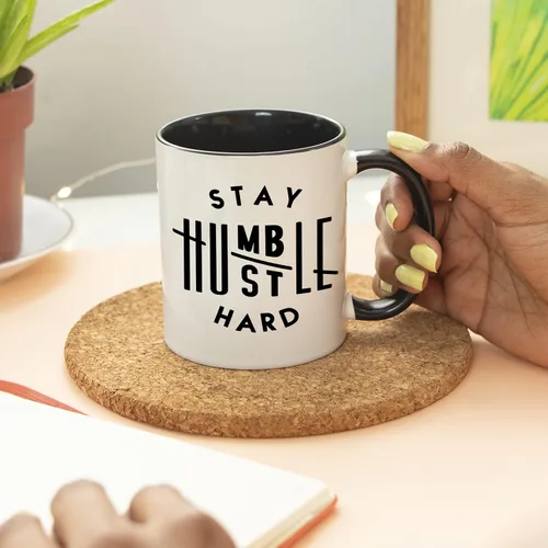 Miniatura 5 de YouNique Designs Taza dura Stay Humble Hustle, de 11 onzas, taza de café para hombres y mujeres, taza de café Boss Lady para mujeres, taza de café