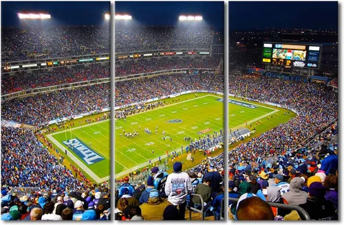 Miniatura 45 de 3 piezas de arte de pared deportivo del equipo de fútbol de los Vikings de Estados Unidos, pinturas de estadios deportivos Minnesota, Estados