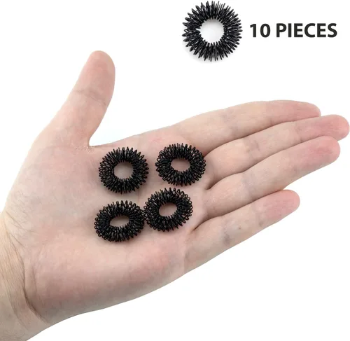 Miniatura 2 de IFAMIO Anillo de masaje sensorial con pinchos, 10 piezas, herramienta relajante para terapia de acupresión, masajeador de estrés para relajar manos