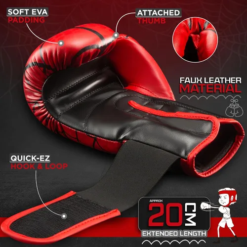 Miniatura 2 de WYOX Guantes de boxeo para niños de 4 onzas, 6 onzas, 8 onzas, guantes de boxeo juveniles para niños y niñas de 3 a 15 años, guantes de boxeo