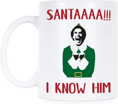 Miniatura 4 de We Got Good Taza con texto en inglés «Santa I Know Him» OMG Santa I Know Him