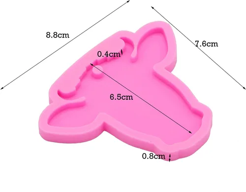 Miniatura 2 de Molde de silicona brillante con forma de cabeza de toro, llavero de cara de vaca, molde de arcilla polimérica, collar hecho a mano, joyería
