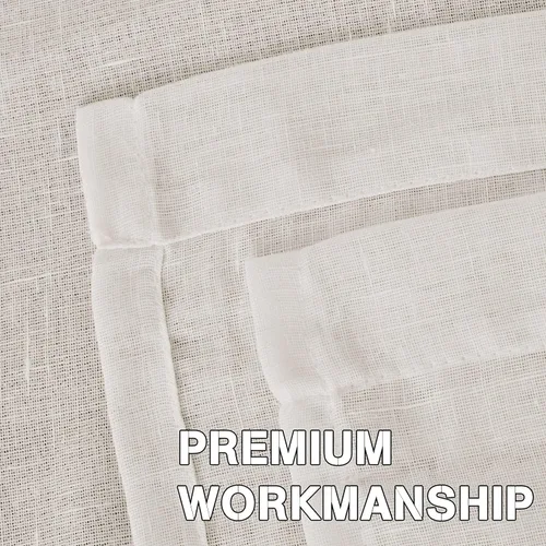 Miniatura 4 de H.VERSAILTEX Cortina de lino natural (2 paneles, 52 x 84 pulgadas) paquete de cortinas 100% opacas impresas (2 paneles, 52 x 84 pulgadas)