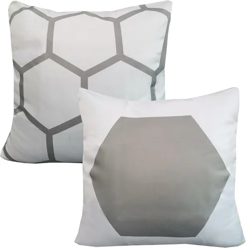 Miniatura 21 de Funda de almohada decorativa clásica con diseño de crayón de mano azul estilo capri, marcas geométricas, funda de almohada decorativa de 17 x 17