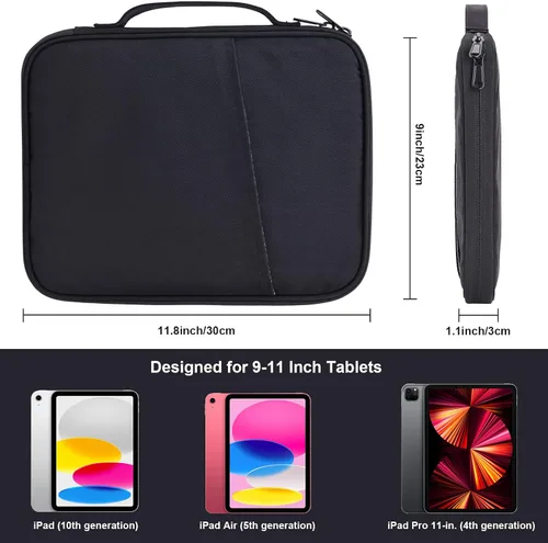 Miniatura 2 de Funda de transporte para iPad de 9 a 11 pulgadas, bolsa acolchada para tableta de viaje para iPad Pro de 11 pulgadas (M4), iPad 10.9