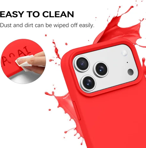 Miniatura 35 de GUAGUA Funda compatible con iPhone 17 Pro Max de 6.9 pulgadas, silicona líquida, goma de gel suave, delgada, forro de microfibra delgada