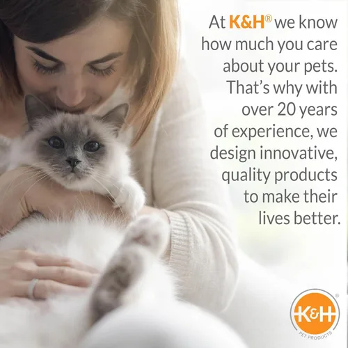 Miniatura 8 de K&H Pet Products Cama térmica para gatos, cueva térmica para gatos grandes, cama climatizada para mascotas para perros y gatos, tienda de campaña