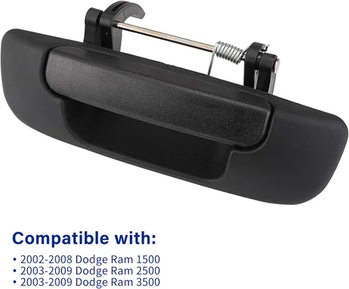Miniatura 5 de Pestillo de manija del portón trasero para Dodge Ram 1500 2500 3500 2002-2009, sustituye a 80165, 55276237AA, negro