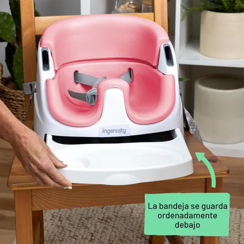 Miniatura 5 de Ingenuity Asiento con base para bebé 2 en 1 con bandeja auto-guardable para alimentación y piso - Peonía