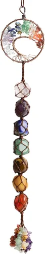 Miniatura 25 de Anjiucc Árbol de la vida de cristal curativo de 7 chakras para colgar en la pared, decoración de interiores, decoración de ventanas, meditación