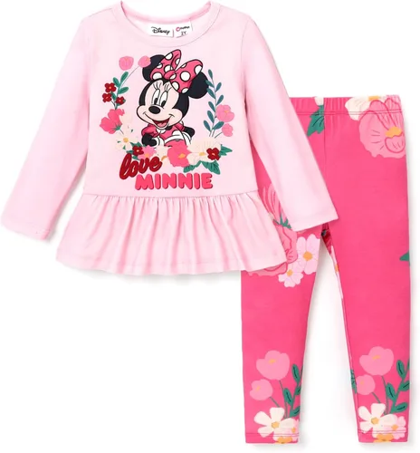 Miniatura 17 de Disney Minnie Mouse - Conjunto de sudadera con manga larga y leggings de princesa Frozen, Marvel para niñas pequeñas, 2 piezas, tallas 2-6 años