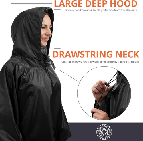 Miniatura 16 de Arcturus - Poncho ligero de nailon Ripstop con capucha ajustable