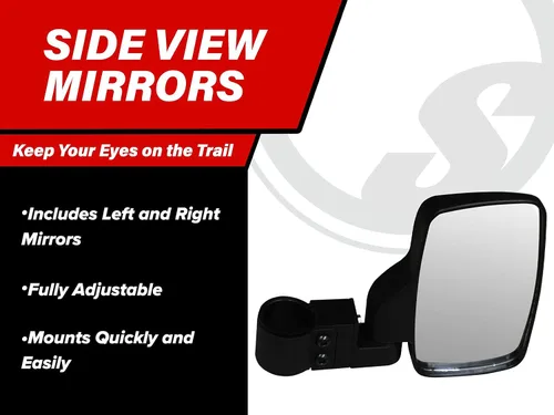 Miniatura 2 de SuperATV Espejos laterales para Polaris Ranger/RZR/Ace/Kawasaki Teryx/Mule/Honda Pioneer/Can-Am Maverick/Yamaha/CFMOTO/Arctic Cat- See Fitment Se