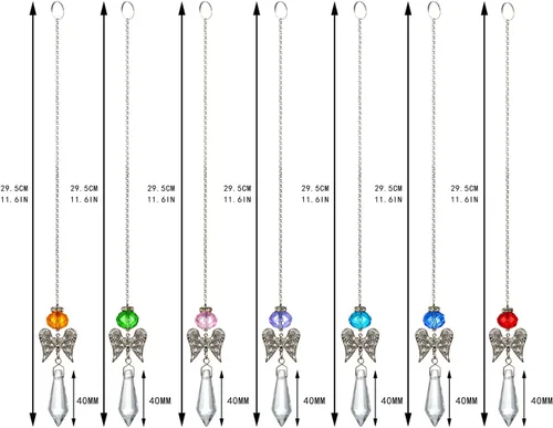 Miniatura 4 de H&D HYALINE & DORA Atrapasoles de ángel guardián de cristal, prismas colgantes de bola de arco iris para ventana (7 unidades)