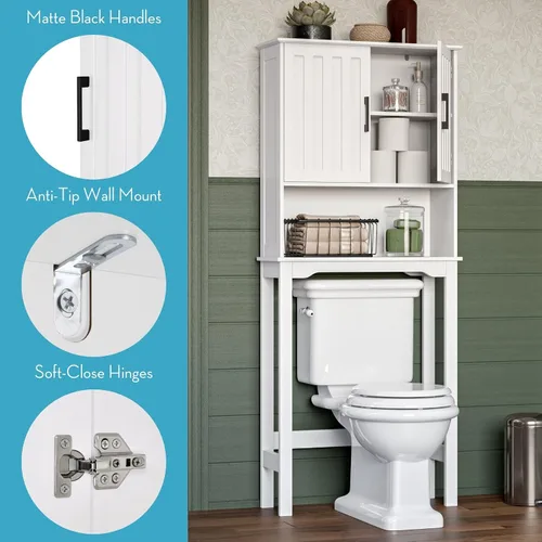 Miniatura 6 de RiverRidge Monroe - Protector de espacio para baño, sin tamaño, color blanco