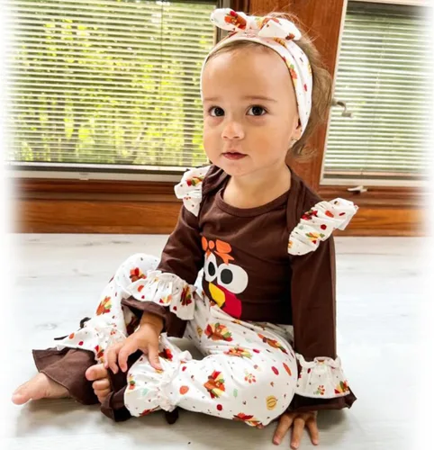 Miniatura 30 de HINTINA Conjunto de ropa para bebé recién nacida con diadema para el primer Halloween