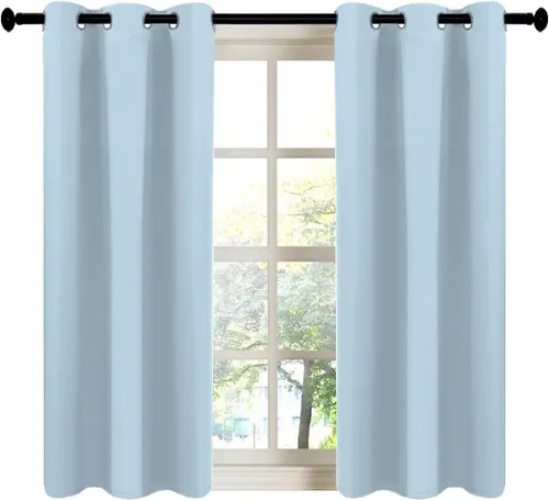 Miniatura 60 de LA PALMA Cortinas opacas con aislamiento térmico y ojales, para sala de estar, dormitorio, paquete de 2 paneles