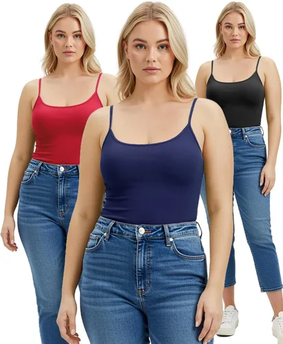 Miniatura 344 de Emmalise Camisola larga casual básica para mujer, con tirantes ajustables, top en capas