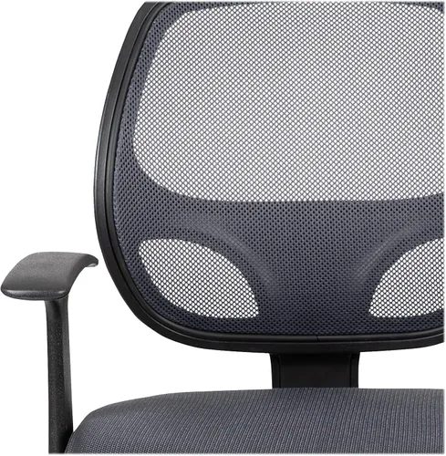 Miniatura 8 de Flash Furniture Flash Fundamentals Silla de oficina ergonómica giratoria de malla gris con brazos
