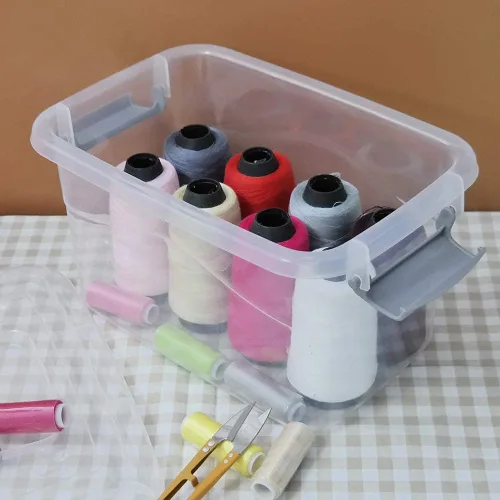 Miniatura 5 de Readsky Caja de plástico transparente de 5 L con tapas y asa, 6 paquetes