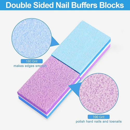 Miniatura 2 de CGBE Bloque de pulido, bloque de pulido de uñas de doble cara, esponja colorida, tiras de lijado, bloques de lima de uñas, herramientas de manicura