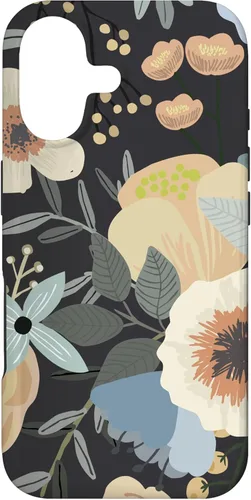 Miniatura 32 de Funda para iPhone 13 Pro Max Boho Wildflower Garden Botanical Floral Pattern (negro)