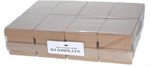 Miniatura 3 de RJ Displays Paquete de 16 cajas de regalo de cartón de papel kraft marrón rellenas de algodón para collares, pulseras, relojes y regalos pequeños