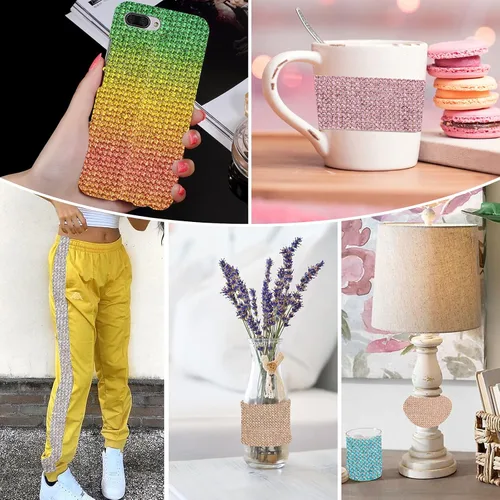 Miniatura 6 de Cinta de cristal autoadhesiva, calcomanías de diamantes de imitación para envoltura de regalos, manualidades, proyectos de decoración, bodas