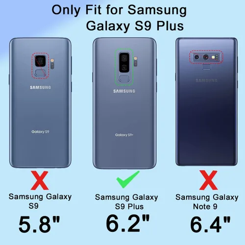 Miniatura 7 de Funda protectora a prueba de golpes para Samsung Galaxy S9 Plus, 6.2 pulgadas (negro)