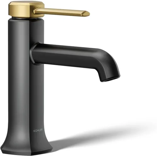 Miniatura 38 de KOHLER 27000-4K-BMB - Grifo de baño de un solo mango con montaje de drenaje emergente, grifo de lavabo de baño de un agujero, 1.0 gpm, negro mate
