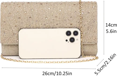 Miniatura 4 de DETARA Bolsos de noche para mujer, con lentejuelas y purpurina para mujer, bolso de mano brillante, bolso formal para boda, fiesta, baile