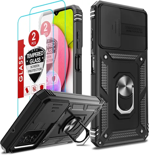 Miniatura 22 de LeYi para Samsung Galaxy A03S Funda de teléfono, Funda Samsung AO3S con [Paquete de 2] Protector de pantalla, [Calidad militar] Funda protectora