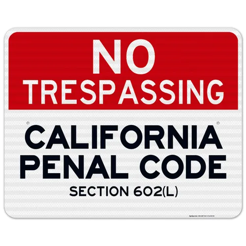 Miniatura 13 de Señal de California No Trespassing, sección 602 de código penal, 10 x 7 pulgadas, aluminio 040 libre de óxido, resistente a la decoloración